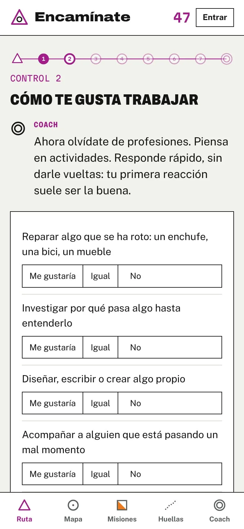 Encamínate en el móvil: el paso de dónde sales.